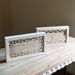 Wood Framed Wall Signs Set of 2