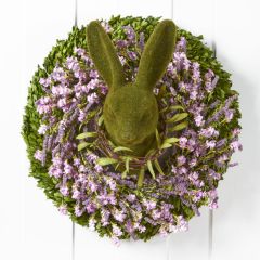 Moss Flocked Rabbit Head
