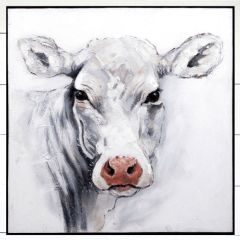 White Cow Framed Wall Art
