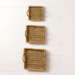 Square Willow Tray Set of 3