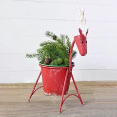 Tin Deer Pot Planter