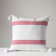 Striped Pillow Cover With Tassels