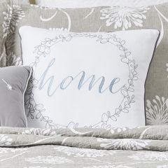 Square Home Wreath Accent Pillow