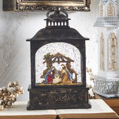 Nativity Lantern With Glitter