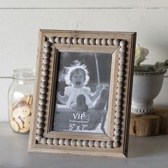 Country-Chic Bead Accent Photo Frame