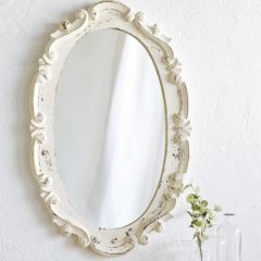 Distressed Oval Wall Mirror