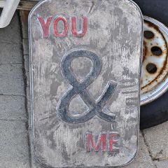 You And Me Metal Wall Sign