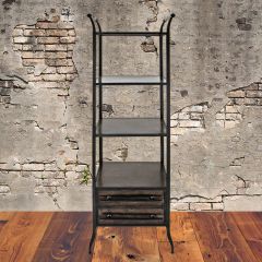Tobacco Stained Metal Tower Shelf