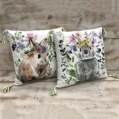 Watercolor Bunny Accent Pillows Set of 2