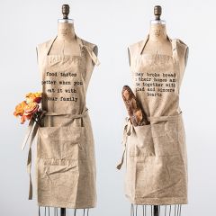 Cotton Canvas Apron With Saying Set of 2