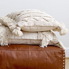 Cotton Looped Tassel Pillow