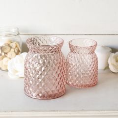 Blushing Hue Glass Canister Set of 2
