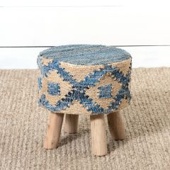 Hemp With Recycled Denim Footstool