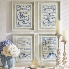 Framed French Country Label Print Collection Set of 4