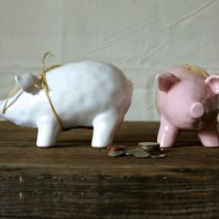 Ceramic Piggy Bank Set of 2 1