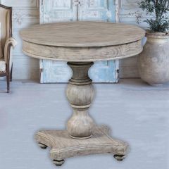 Round Turned Post Farmhouse Accent Table