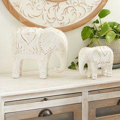Decorative Elephant Sculpture Set of 2