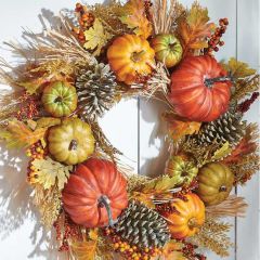 Pumpkin and Wheat Wreath