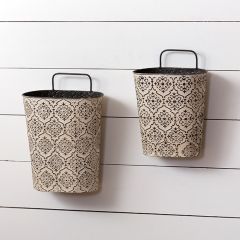 Patterned Metal Wall Planter Set of 2