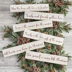 Christmas Phrases Wall Signs Set of 6