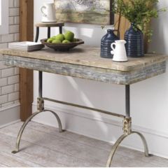 Wood Topped Console Table