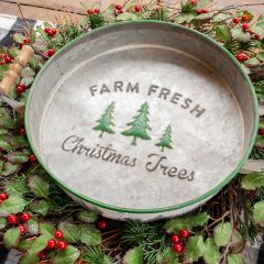 Round Metal Holiday Serving Tray