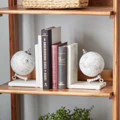 Pale Stately Globe Bookends Set of 2