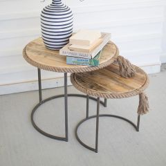 Rope Accented Nesting Tables Set of 2