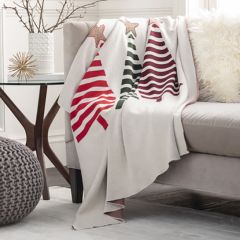 Modern Knit Christmas Tree Throw Blanket