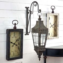 French Country Black Lantern With Wall Bracket