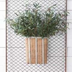 Bamboo and Tin Wall Basket