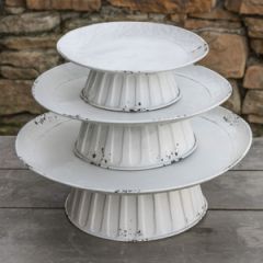 Distressed White 3 Tier Stand