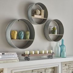 Round Wall Shelves Set of 3
