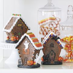 Gingerbread Style Halloween House Set of 3