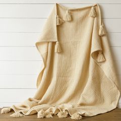 Cottage Throw Blanket With Tassels