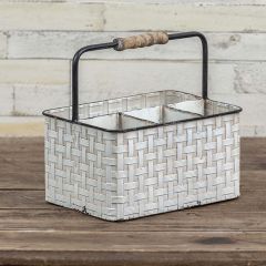 Basket Weave Metal Utensil Caddy