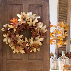 Autumn Leaves Farmhouse Wreath