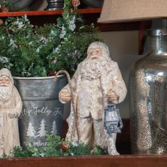 Santa With Lantern Figurine