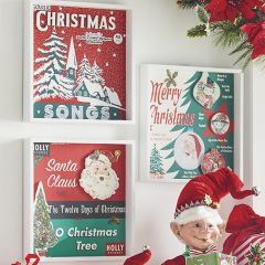 Christmas Record Covers Wall Art Set of 3