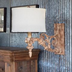 Rustic Ornate Sconce With Shade