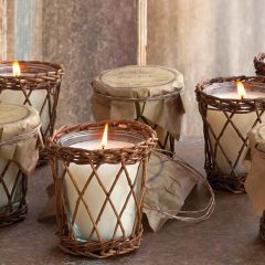 Evergreen Fragranced Wicker Wrapped Candle