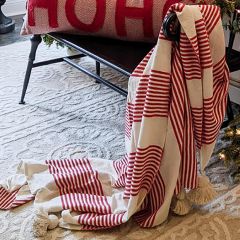 Tasseled Woven Striped Throw Blanket