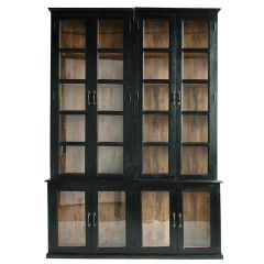 2 Piece Glass Door Display Cabinet