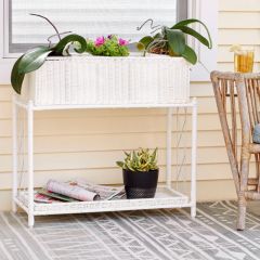 2 Tier Plant Stand With Basket and Tray