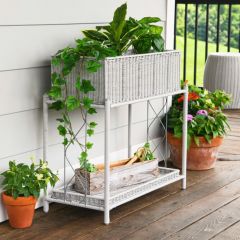 2 Tier Plant Stand With Basket and Tray