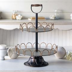 2 Tier Scalloped Edge Display Stand