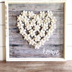 Wooden Flower Heart Love Wall Art