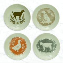 Farm Animal Stoneware Plate Collection Set of 4