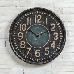 Antiqued Metal Wall Clock
