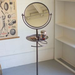 Round Mirror on Tall Stand